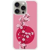 Apple Bedrukt siliconen hoesje compatibel met iPhone 15 Pro Cherry blossom
