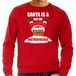 Bellatio Decorations Foute Kerst sweater / Kerst trui Santa is a big fat motherfucker rood voor heren - Kerstkleding / Christmas outfit XXL