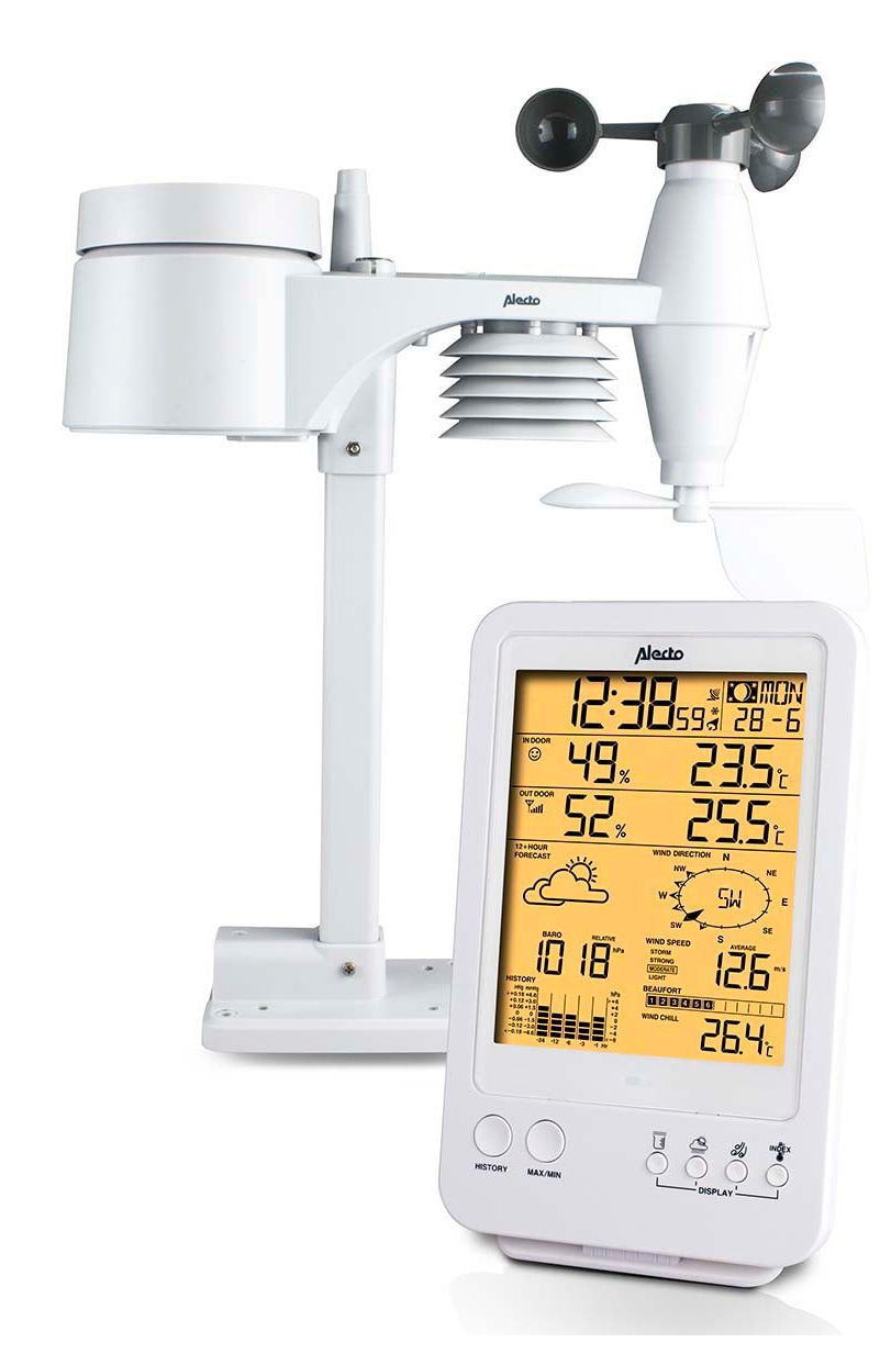 Alecto WS-4800 - Professioneel Weerstation met draadloze Buitensensor - 6-in-1