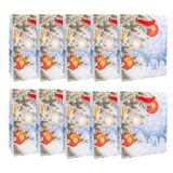 Idena 30500-10 - Witte kerstcadeauzakjes, 10 stuks, cadeauzakjes in het formaat 25 x 34 x 9 cm, papieren zakjes voor kerstmis