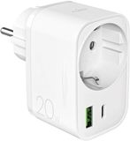 Puro 20W Power Delivery Oplader Voor Apple Samsung Usb-C Usb-A Met Stopcontact