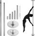 Dansepole professionnelle, ensemble de danse rotatif et statique, pole portable et amovible, pole robuste en acier inoxydable de 45 mm, pole de fitness réglable en hauteur, adapté au fitness à domicile, dans les clubs et les gymnases, argent