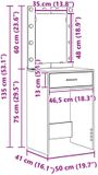 vidaXL Kaptafel Artisan Eiken 50 x 41 x 135 cm Bewerkt hout