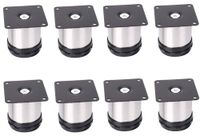 Set en 8 pieds de meuble réglables en acier inoxydable