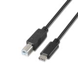 USB-kabel, USB 2.0, USB-Cm-BM, 2 m, zwart, compatibel met printers, tot 3 A vermogen.