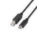 USB-kabel, USB 2.0, USB-Cm-BM, 2 m, zwart, compatibel met printers, tot 3 A vermogen.