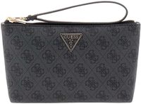 GUESS accessoiretas Laurel II Wristlet Pouch Coal Logo donkergrijs