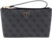 GUESS accessoiretas Laurel II Wristlet Pouch Coal Logo donkergrijs