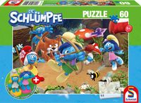 Schmidt Spiele Azrael in Schlumpfhausen, 60-delige kinderpuzzel, inclusief 2 figuren, meerkleurig