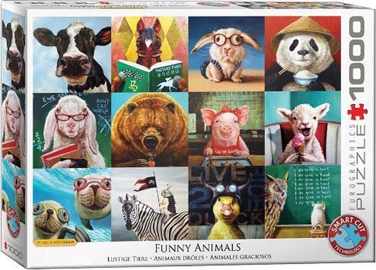 Eurographics Puzzel 1000 stukjes - Funny Animals - L. Heffernan