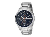 Armani Exchange Męski zegarek z mechanizmem chronografu i kopertą o średnicy 46 mm oraz paskiem ze stali szlachetnej skóry lub silikonu