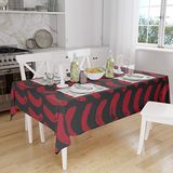 Bonamaison Tafelkleed, Anti-Mold, Sneldrogend, Waterdicht, 100% Polyester Tafellaken, rood Zwart, 140 x 160 Cm