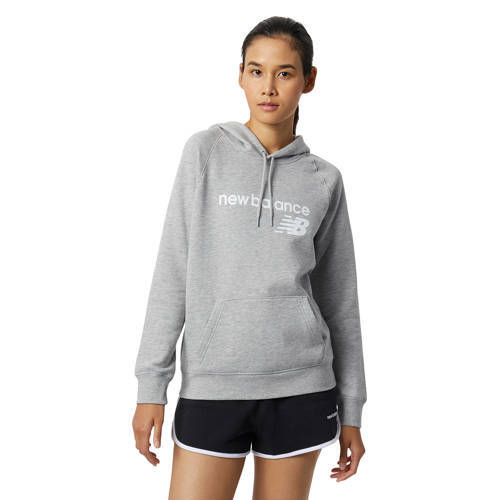 New Balance New Balance hoodie Core Stacked met logo grijs/wit