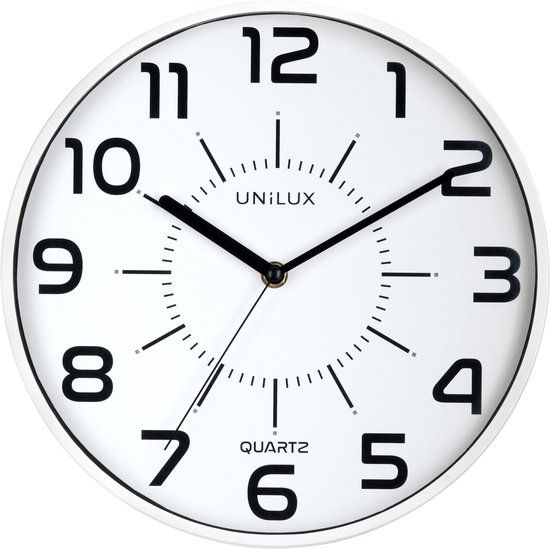 Unilux Pop Wandklok - Wit - 28 cm - Stil uurwerk