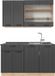 Vicco Fame-Line Cuisine une personne – 140 cm sans plan de travail Gris foncé