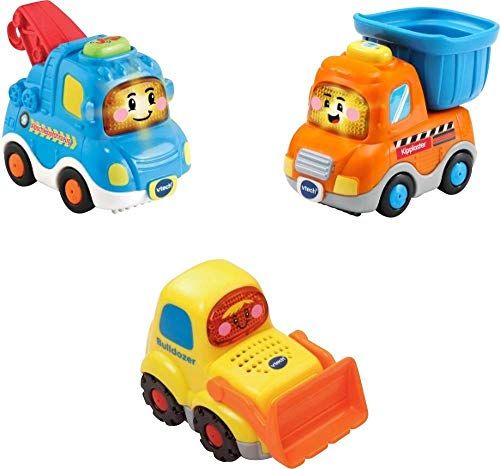 VTech Tut Tut Baby Flitzer - 3-delige set bouwplaatsvoertuigen (sleeprit, tuimelbelasting, bulldozer) - babyauto's - meerkleurig