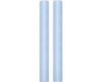 Merkloos Rol tule stof - Voordeelset van 3x stuks - lichtblauw - 50 x 900 cm