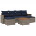 vidaXL - Ensemble de banc de jardin 7 pièces avec coussins, gris, polyrotin