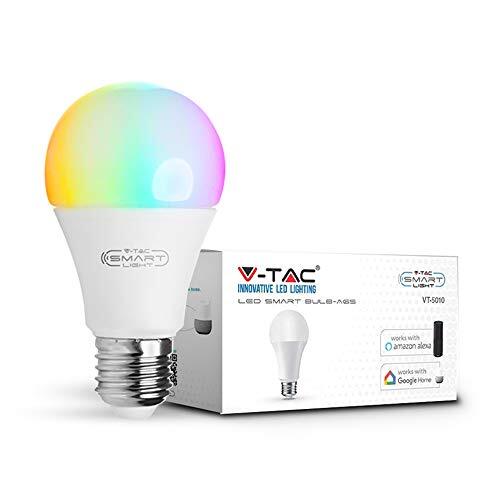 V-tac LED-lamp 9 W E27 A65 compatibel met Amazon Alexa en Google Home 3000 K