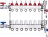Système de distribution pour chauffage au sol - 7 circuits de chauffage - Indicateur de débit 5L/min - Régulation de température efficace