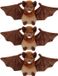 Keel Toys Pluche Vleermuis Knuffeldier - 3x - Bruin - Vliegend - 15 cm