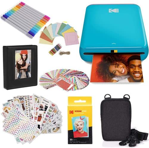 Kodak Step Instant Photo Printer - Blauw - Bundel: Etui, Papier, Album, Stickers, Markers