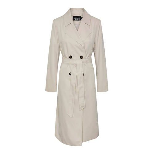 PIECES trenchcoat jas met ceintuur beige