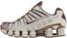 Nike Shox TL Sneakers Dames – Light Bone/Burgundy Crush – Synthetisch & Mesh – EU 37.5