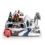Avilia Kerstdorp | kerstmuziekdoos | beweegbaar kerstdorp met muziek en lichten | kerstdecoratie met fonkelende lichten en betoverende melodieën