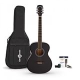 Gear4music Elektro-akoestische Studiegitaar & Accessoireset, Zwart