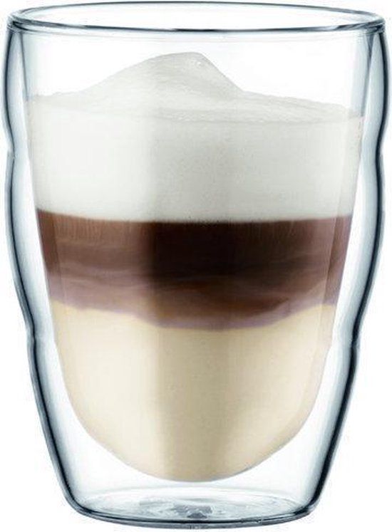 Bodum Pilatus Dubbelwandig Glas Koffie 0.25 L Transparant 2 Stuks