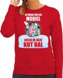 Bellatio Decorations Shoppartners Bv Kut Kerstbal sweater / foute Kersttrui Ik vroeg om een mobiel krijg ik deze kut bal rood voor dames - Kerstkleding S