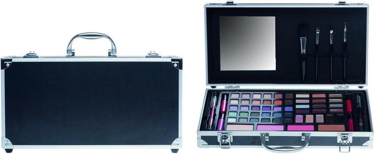 Casuelle Make-Up Koffer met Spiegel Zwart - 8711603422558