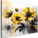 Tableaux Fleurs Jaunes Dans Une Élégante Composition Noir Et Or, 60x40