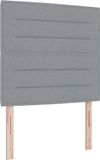 vidaXL Boxspringbed met matras, lichtgrijs, 120 x 200 cm, stof