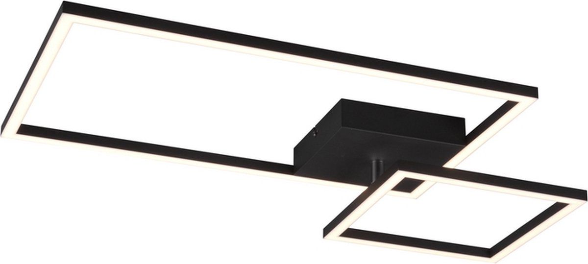 Trio Padella Plafonnière Zwart | Metaal | LED | 25W | 63x37cm