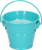 Decoris Citronella kaarsen - in zink potje - set 3x - blauw