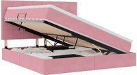 vidaXL LED opbergbed met matras Roze 160 x 200 cm Fluweel