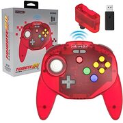 Retro-Bit Tribute64 2.4Ghz Wireless Controller For N64, Switch, PC, Mac and Other USB Devices - Clear Red (Nintendo Switch//) Nintendo 64