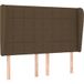 Tête de lit tissu marron foncé 147x23x118/128 cm