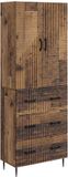 vidaXL Kast - Set - 2 st - 66 x 34,5 x 90 cm - Bewerkt hout - Oud hout