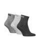 Puma - Chaussettes mi-hautes unies unisexes - Lot de 3 - Taille 47-49 - Gris