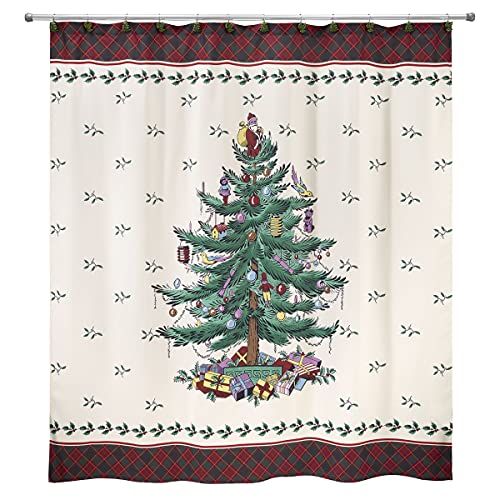 Avanti Linens Spode Kerstboom Tartan Collectie Douchegordijn - Multi kleuren