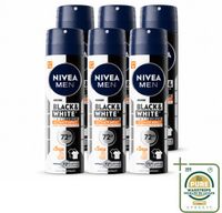 NIVEA MEN Black & White Ultimate Impact Deodorant Spray - 6 x 150 ml