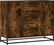 vidaXL Dressoir - 92x35x76 cm - Bewerkt Hout - Gerookt Eikenkleurig