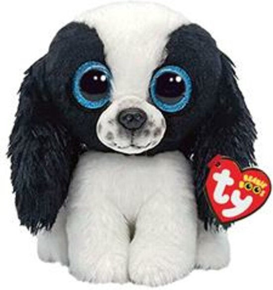 TY Beanie Boo's Peluche Sissy De hond, 15 cm, TY36570, TY36570, wit, zwart, small