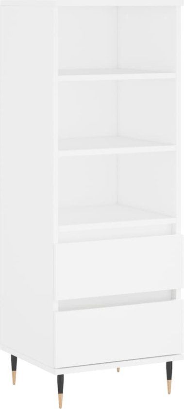 vidaXL Hoge kast 40x36x110 cm bewerkt hout wit