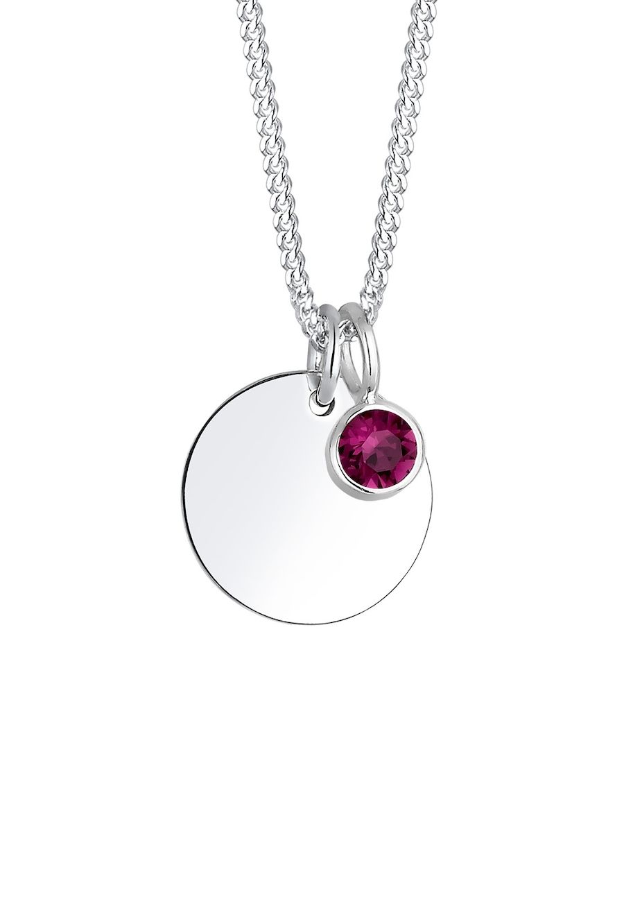 Elli Halsketting Dames - Hanger Plaatje Geboortesteen April - 925 Sterling Zilver