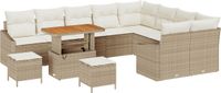 vidaXL Tuinbank Set Beige Polyrotan 7 Zitplaatsen