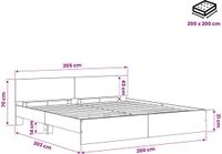 vidaXL Bedframe met Hoofdeinde Artisanaal eiken 200 x 200 cm